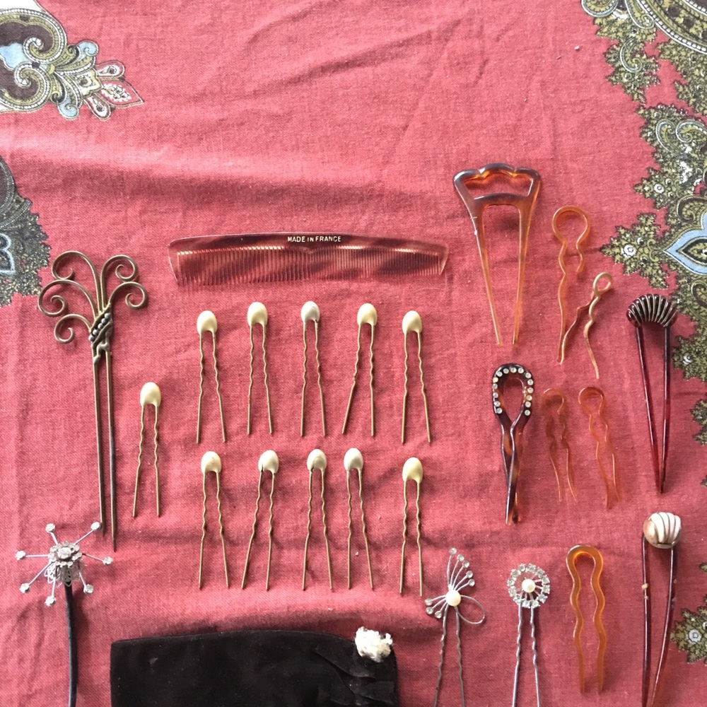 Vintage antique hair clasps pins
